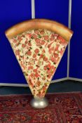 AN UPRIGHT JUMBO PIZZA ADVERTISING SIGN, detailed with a mass of toppings and deep crust, cast