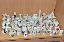 A QUANTITY OF CRESTED WARES TO INCLUDE 25 PIECES BY WH GOSS, other brands include Shelley, Arcadian,