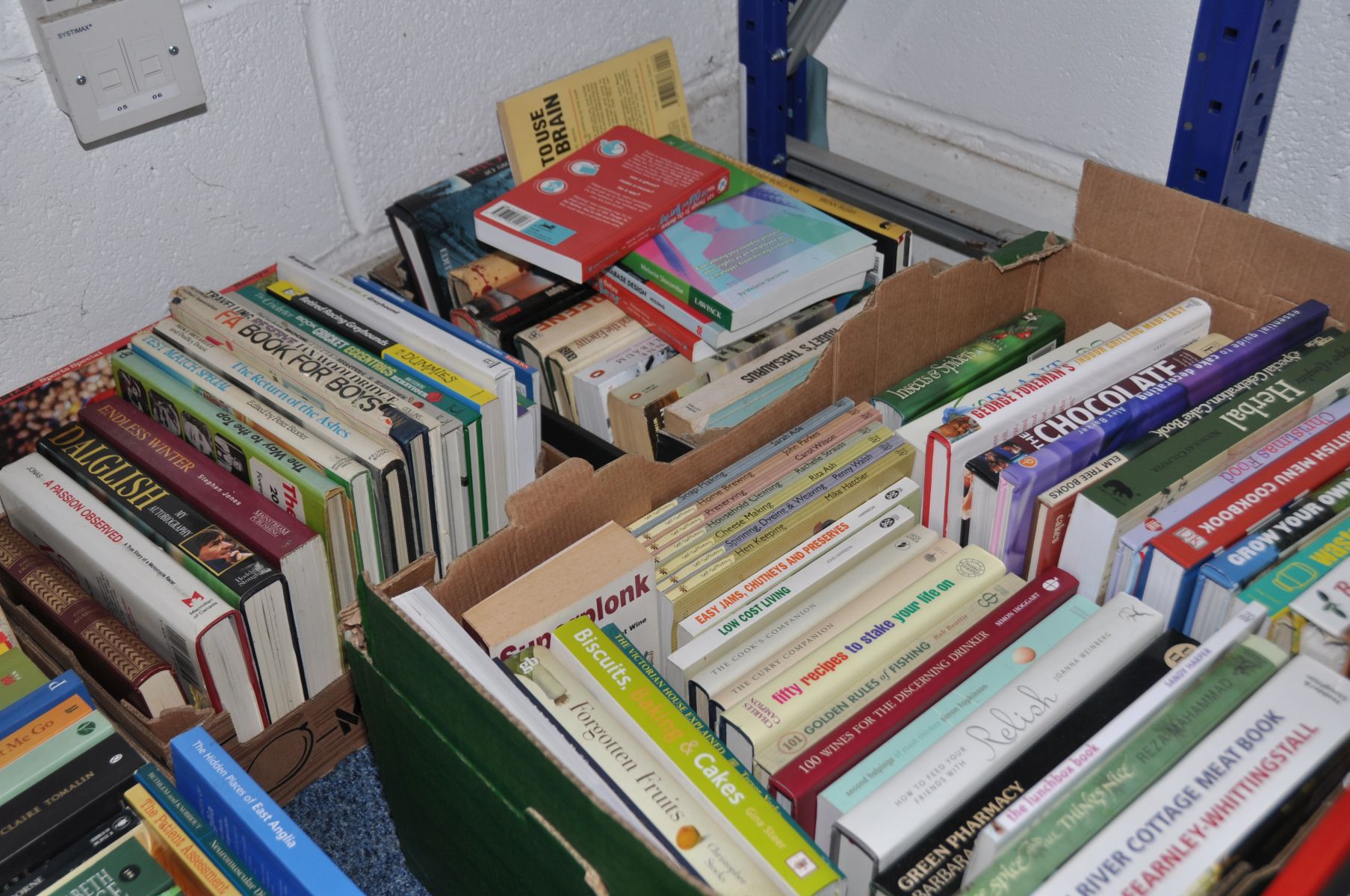 EIGHT BOXES OF HARDBACK AND PAPERBACK BOOKS, including cookery, baking, novels, hobbies, - Image 3 of 5