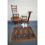 A SELECTION OF OCCASIONAL FURNITURE, to include a cherrywood occasional table, torchere stand,