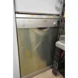 A BOSCH S16P1B DISHWASHER with stainless steel door (still with cellophane on front but small dent