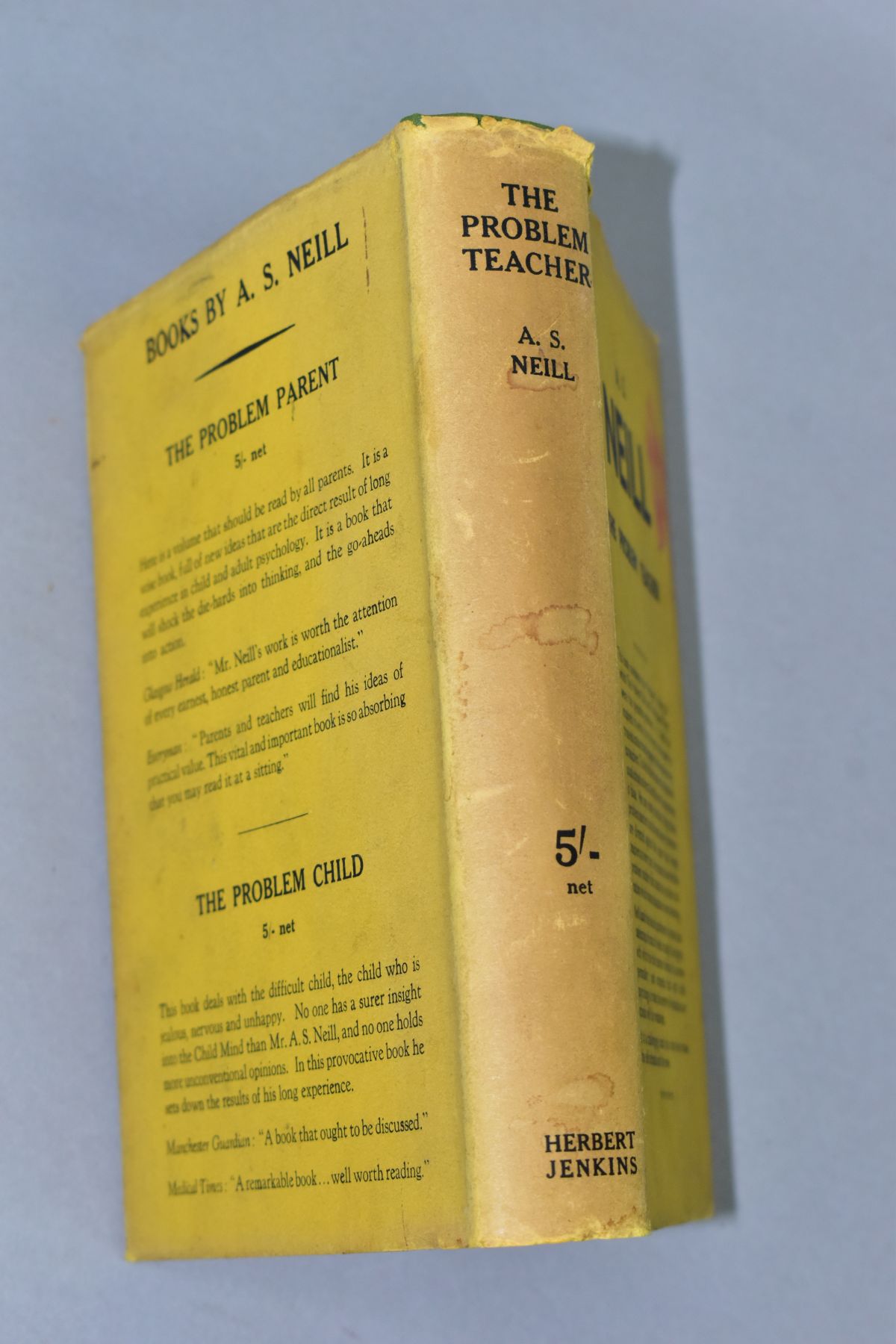 A.S. NEILL 'THE PROBLEM TEACHER', FIRST EDITION, complete with dust jacket, published by Herbert - Image 6 of 6