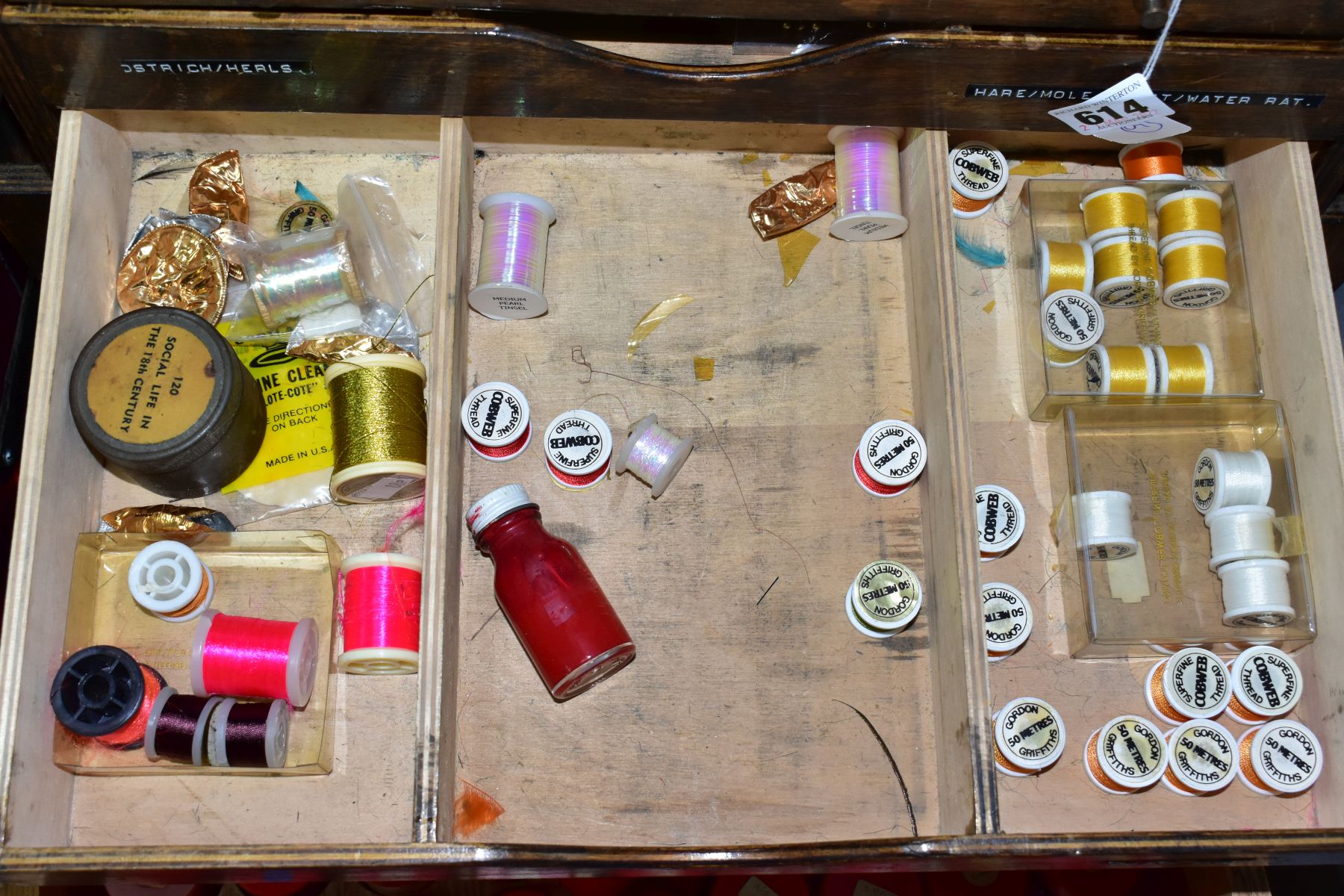 FLY TYING INTEREST, a nine drawer chest containing fly tying accessories, including feathers, - Image 11 of 13