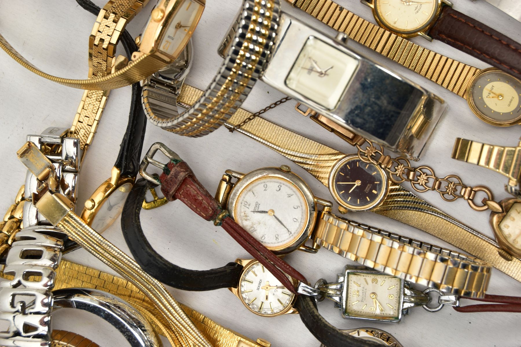 A BOX OF ASSORTED LADYS FASHION WRISTWATCHES, to include mostly quartz movements, some fitted with - Image 5 of 5