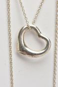 A 'TIFFANY & CO' NECKLACE, Elsa Peretti Open Heart design necklace, pendant signed 'Tiffany & Co