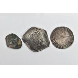 AN ELIZABETH I HAMMERED SIXPENCE 1564 mm Pheon, a possible irregular shaped Spanish 8 reales plus