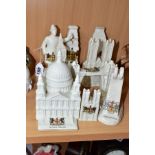 NINE PIECES OF 'CITY OF LONDON' CRESTED WARE, comprising a policeman, Tower bridge, St Pauls