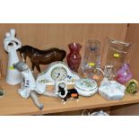 DECORATIVE GIFTWARES ETC, to include a unmarked NAO seated ballerina, Beswick left facing mare