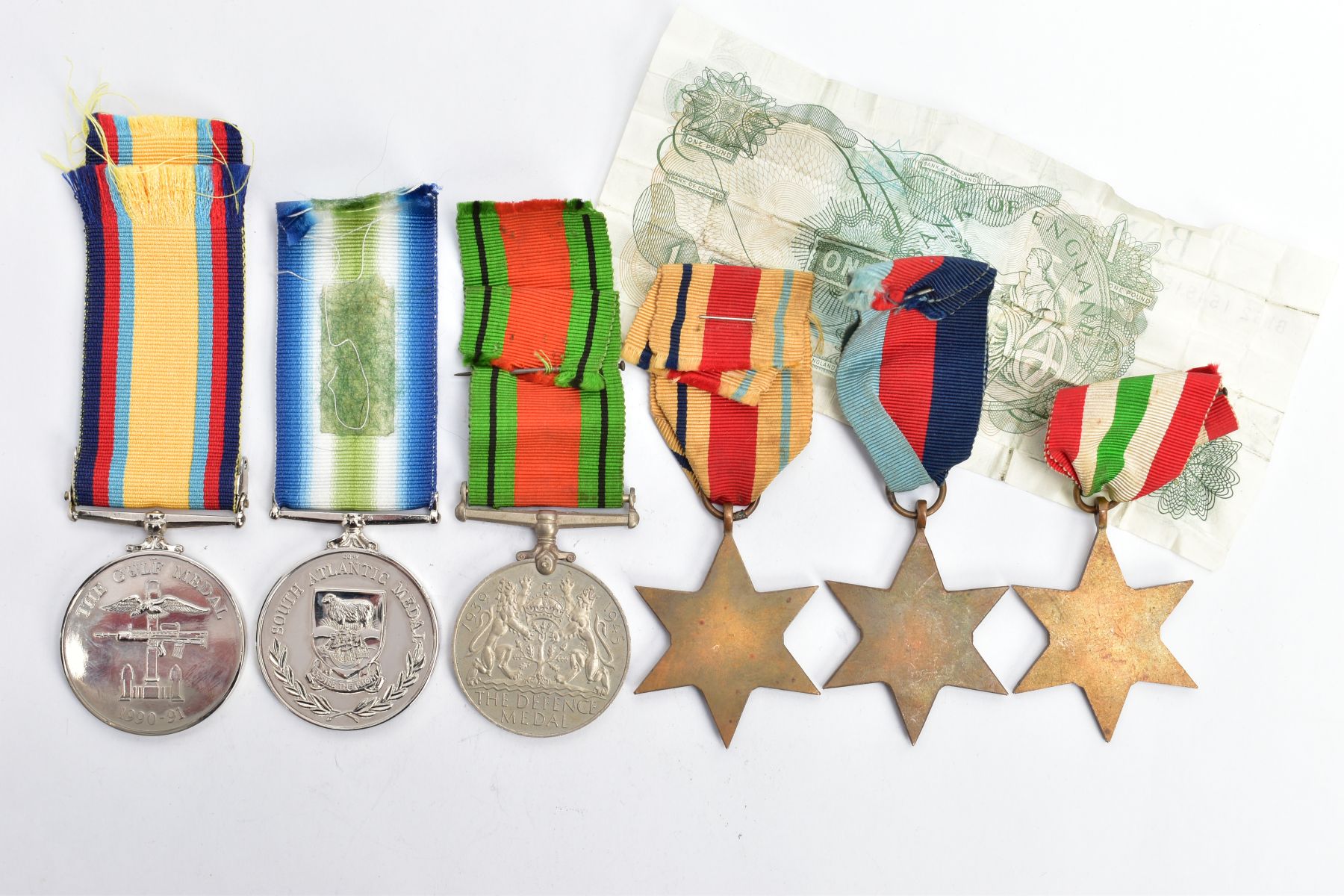 A GROUP OF WORLD WAR TWO MEDALS, to include 1939-45, Africa & Italy stars with Defence Medal, - Image 4 of 5