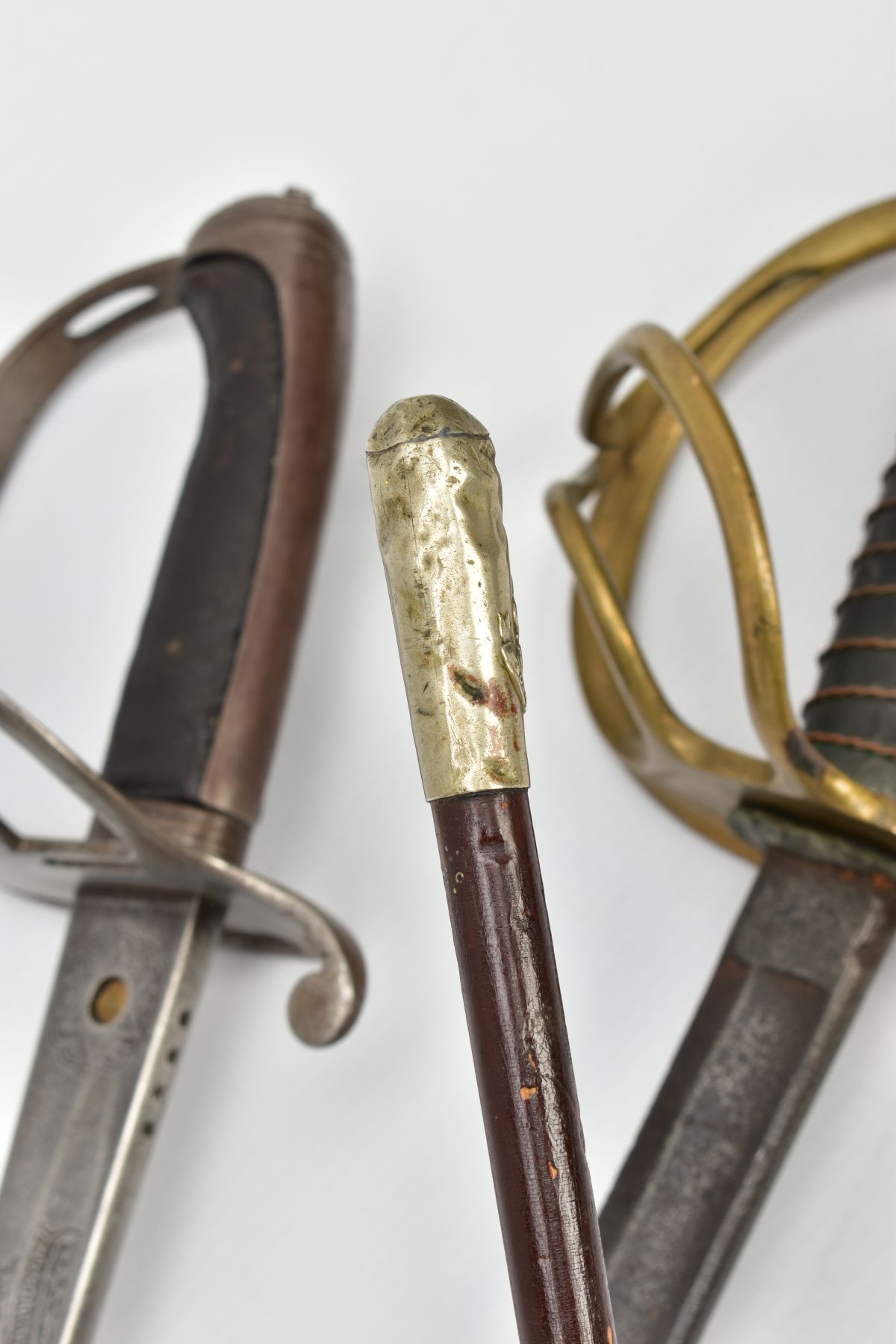 TWO MILITARY SWORDS AND OFFICERS SWAGGER STICK, a Royal Artillery officers sword by Henry - Image 8 of 21