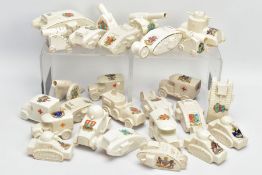 A COLLECTION OF WORLD WAR I CRESTED CHINA, manufactured by Arcadian, Willow Art, Shelley, Carlton,