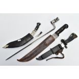 SELECTION OF MILITARY BAYONETS/KNIVES as follows, a Russian AK47 Bayonet and scabbard believed to be