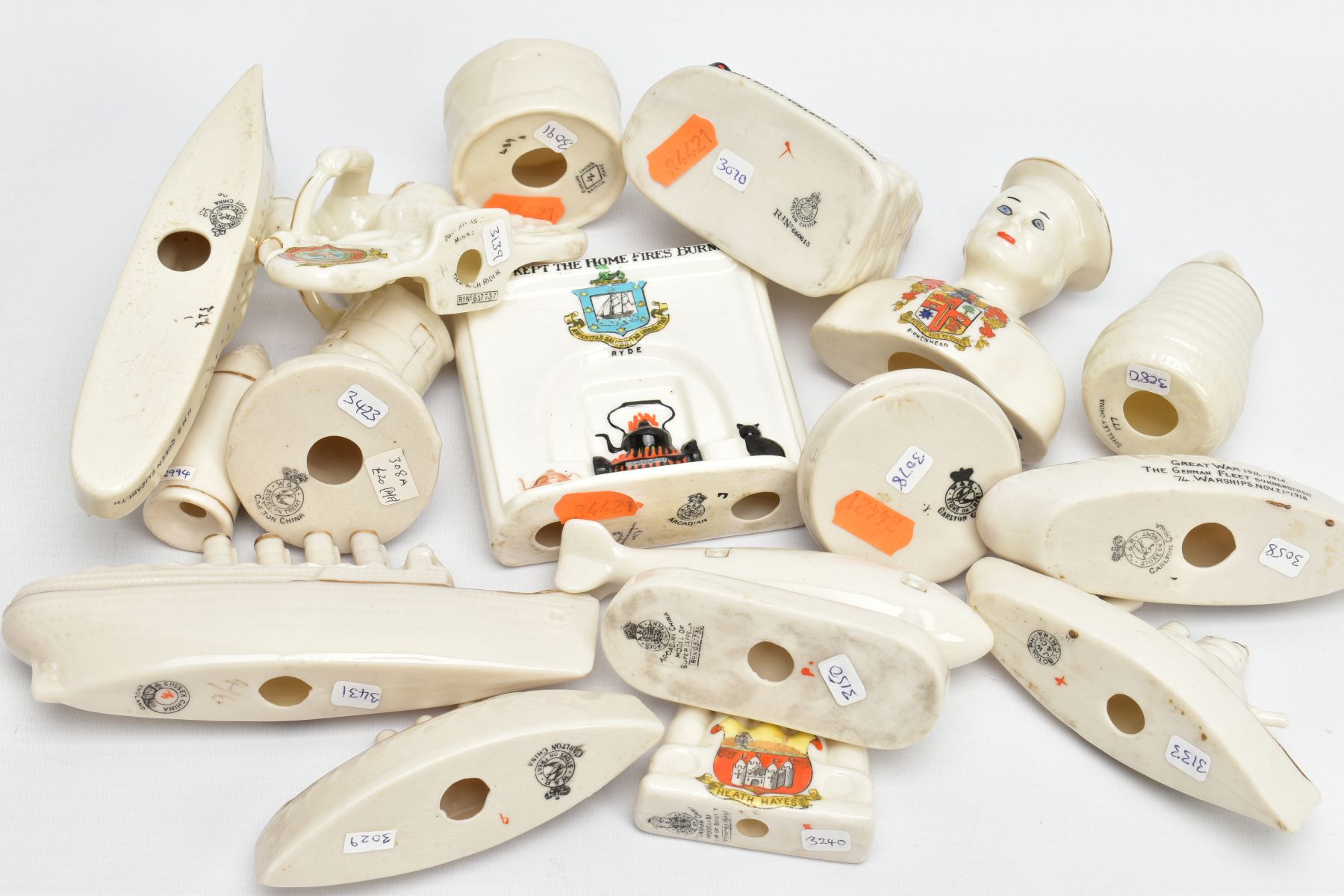 A COLLECTION OF WORLD WAR I CRESTED CHINA, manufactured by Arcadian, Diamond, Shelley, Sussex, - Image 11 of 11