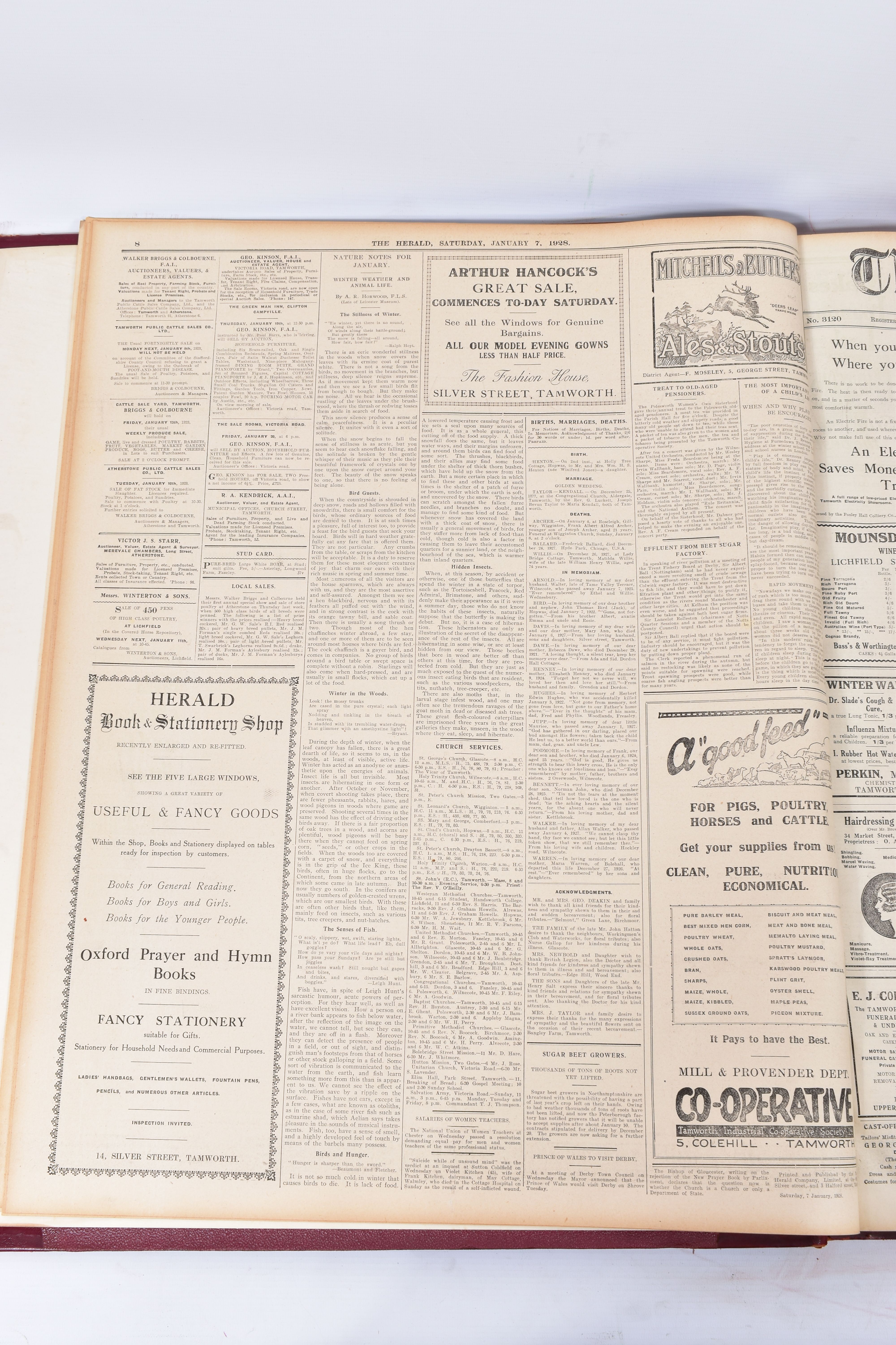 THE TAMWORTH HERALD, an Archive of the Tamworth Herald Newspaper from 1928, the newspapers are bound - Image 3 of 11