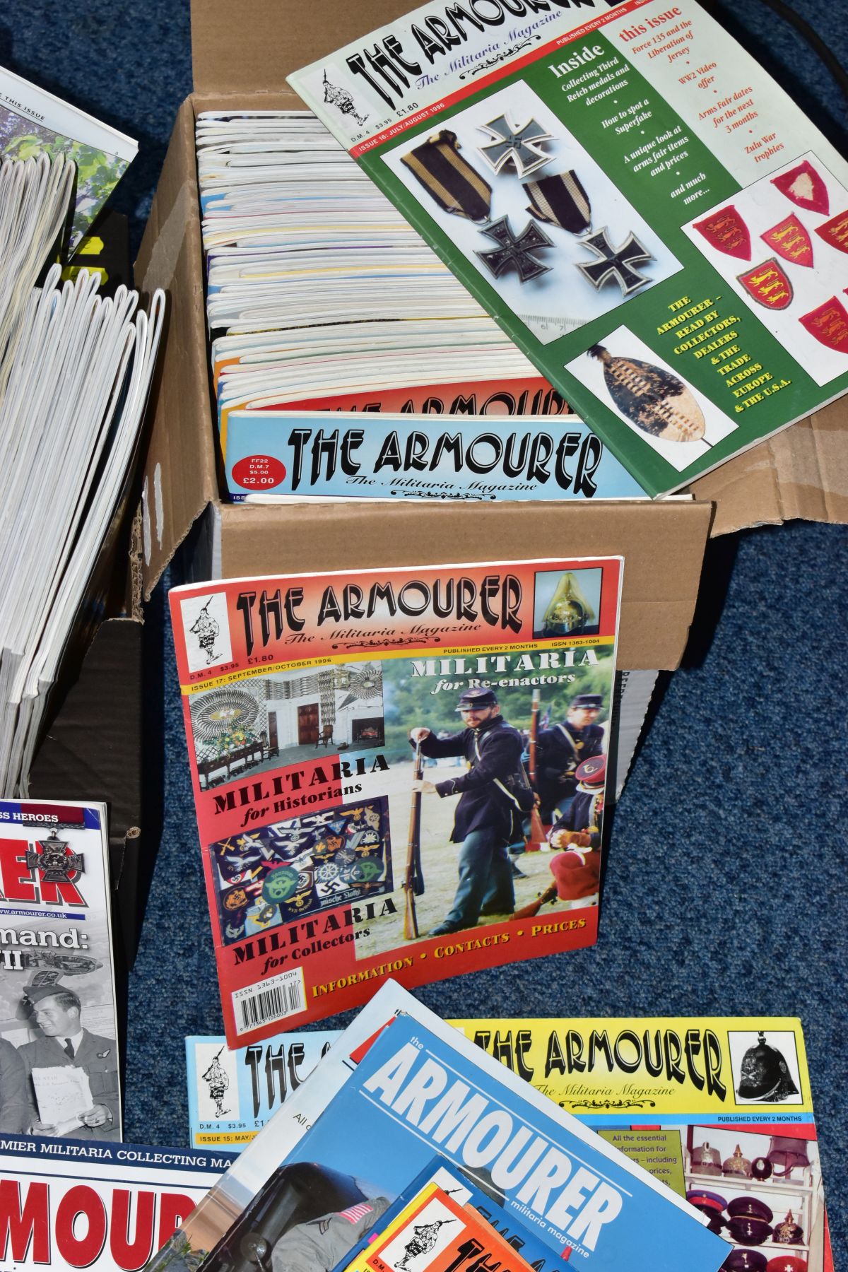 TWO LARGE BOXES OF THE ARMOURER MAGAZINE, to include well over one hundred issues of this popular - Image 2 of 3