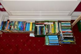 CRICKET BOOKS, four boxes containing approximately 105 - 110 hardback and paperback titles to