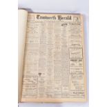 THE TAMWORTH HERALD, an Archive of the Tamworth Herald Newspaper from 1957, the newspapers are bound