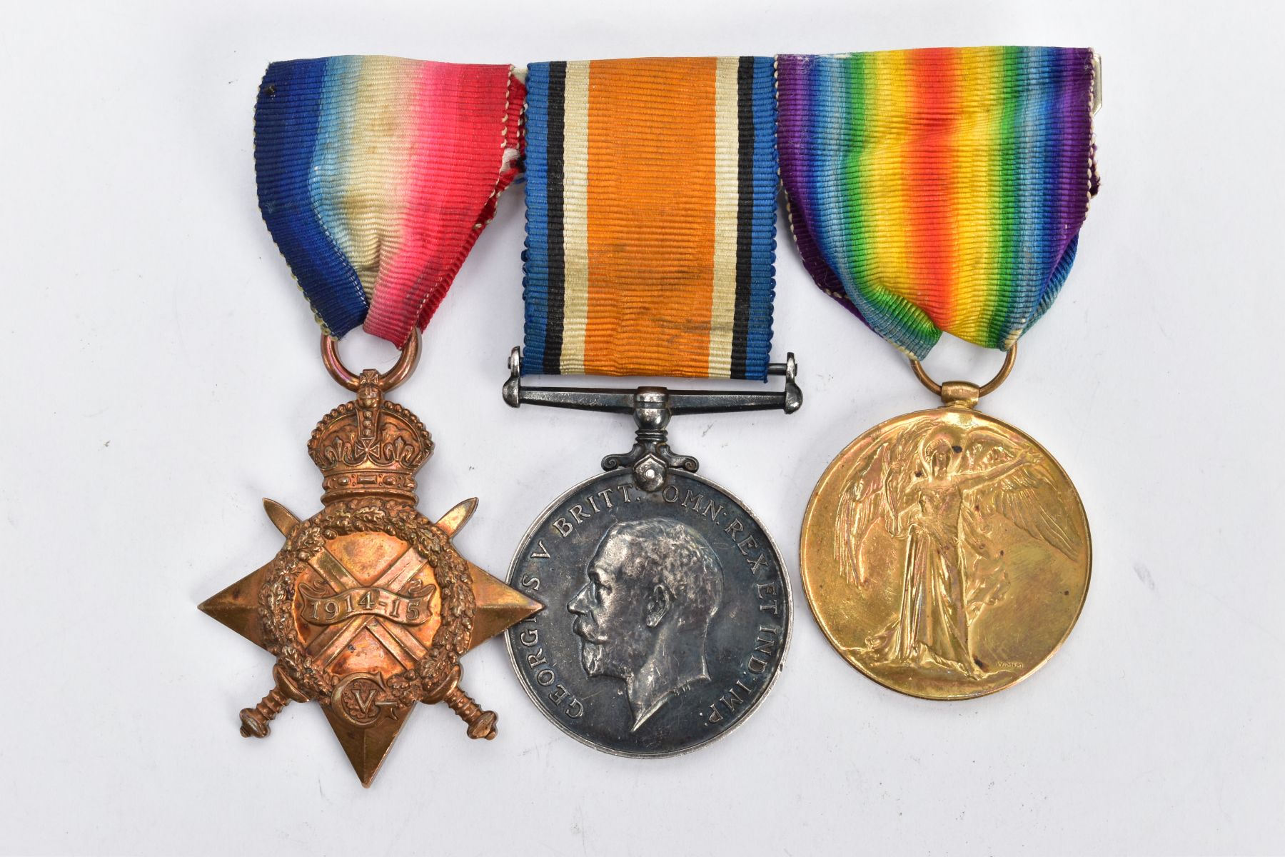 A WORLD WAR ONE TRIO OF MEDALS, including 1914-15 Star, BWM & Victory, named 3-23179 Pte J Milton