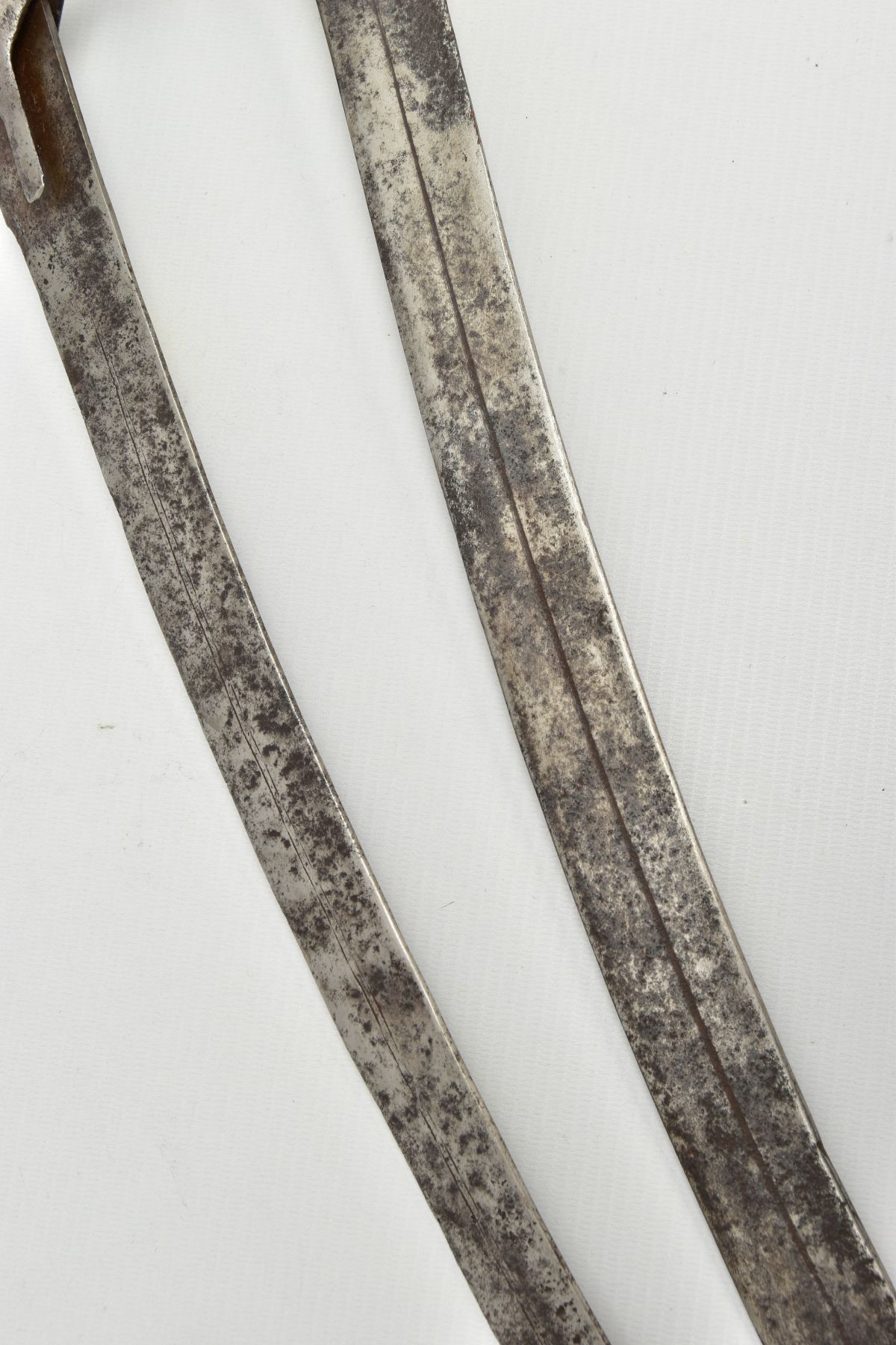 A PAIR OF TALWAR SWORDS, blade length approximately 70cm & 67cm, single fullered, no other - Image 3 of 10