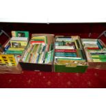 CRICKET BOOKS, four boxes containing approximately 120 hardback titles to include B&H Yearbooks,