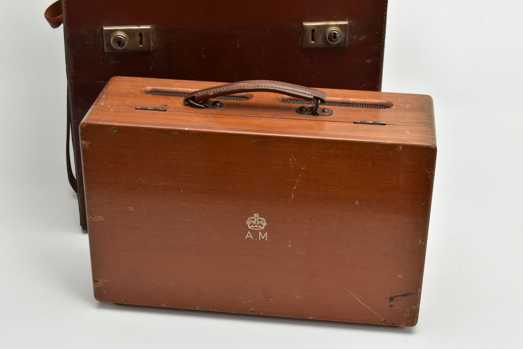 A BOXED ORIGINAL AIR MINISTRY (RAF) Ampheres and volts meter in leather carrying case, together with - Image 5 of 7