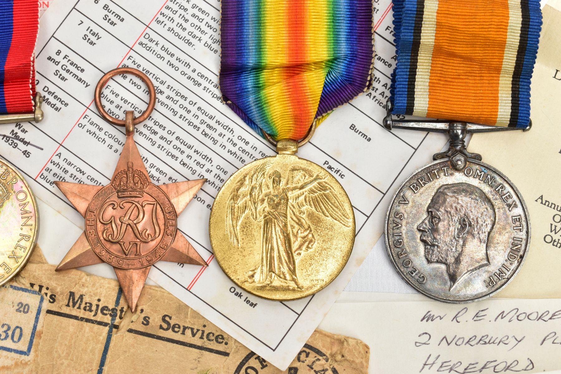 TWO GROUPS OF MEDALS, as follows, British War & Victory medals, named 49513 Pte J.S.Browning, - Image 3 of 9