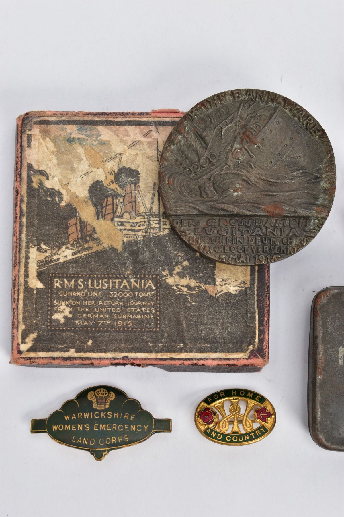 A WORLD WAR ONE ERA BOXED LUSITANIA MEDAL, which includes the medal itself and original box of - Image 2 of 3
