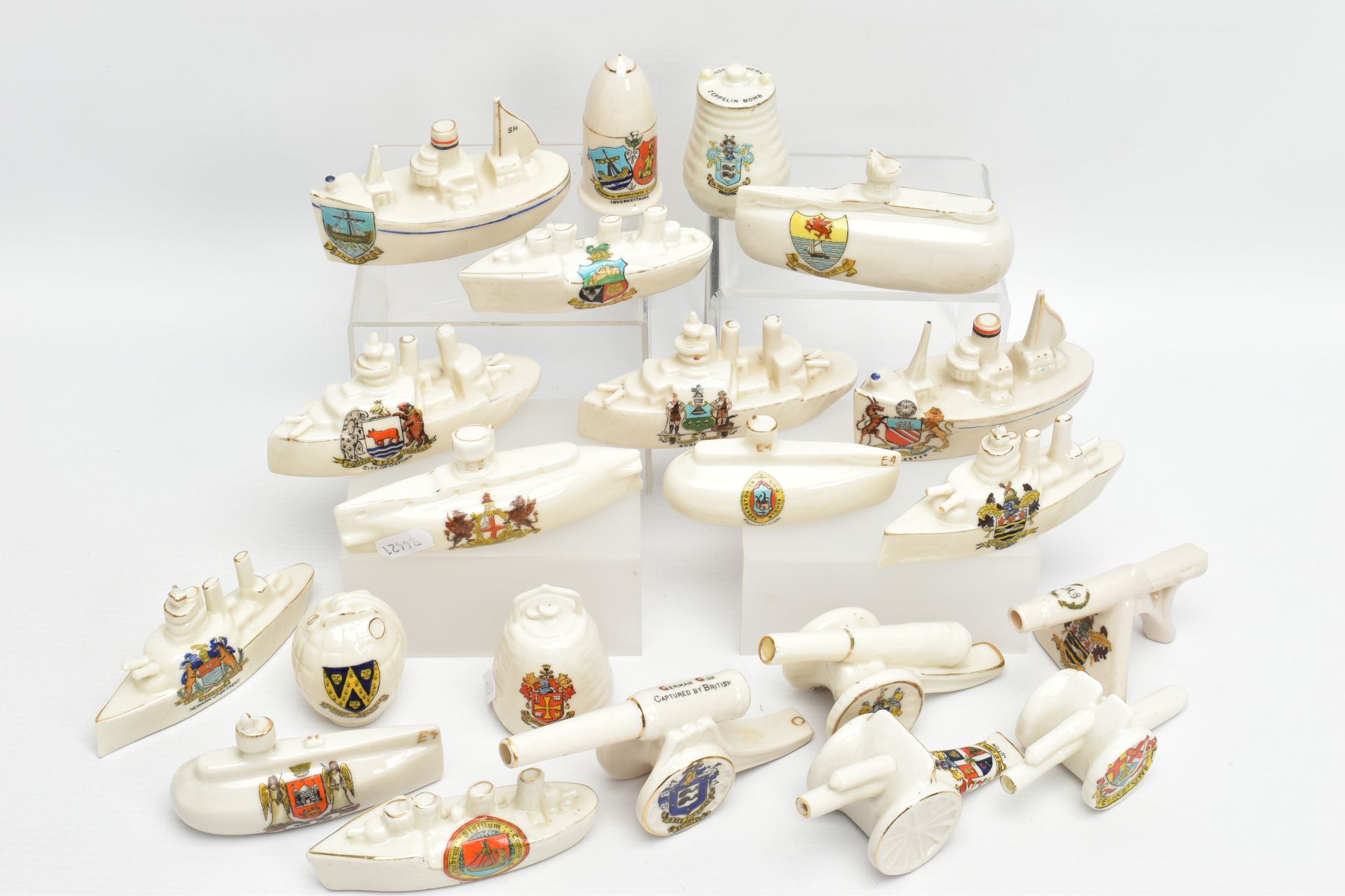 A COLLECTION OF WORD WAR I CRESTED CHINA, manufactured by Carlton, Swan, Willow, Victoria, - Image 2 of 14