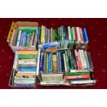 CRICKET BOOKS, four boxes containing approximately 115 hardback titles to include B&H Yearbooks,