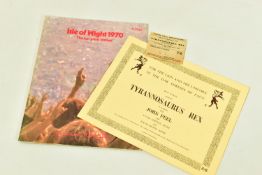 POP MUSIC MEMORABILIA, a rare 1969 Concert Programme featuring TYRANNOSAURUS REX, JOHN PEEL, VYTAS