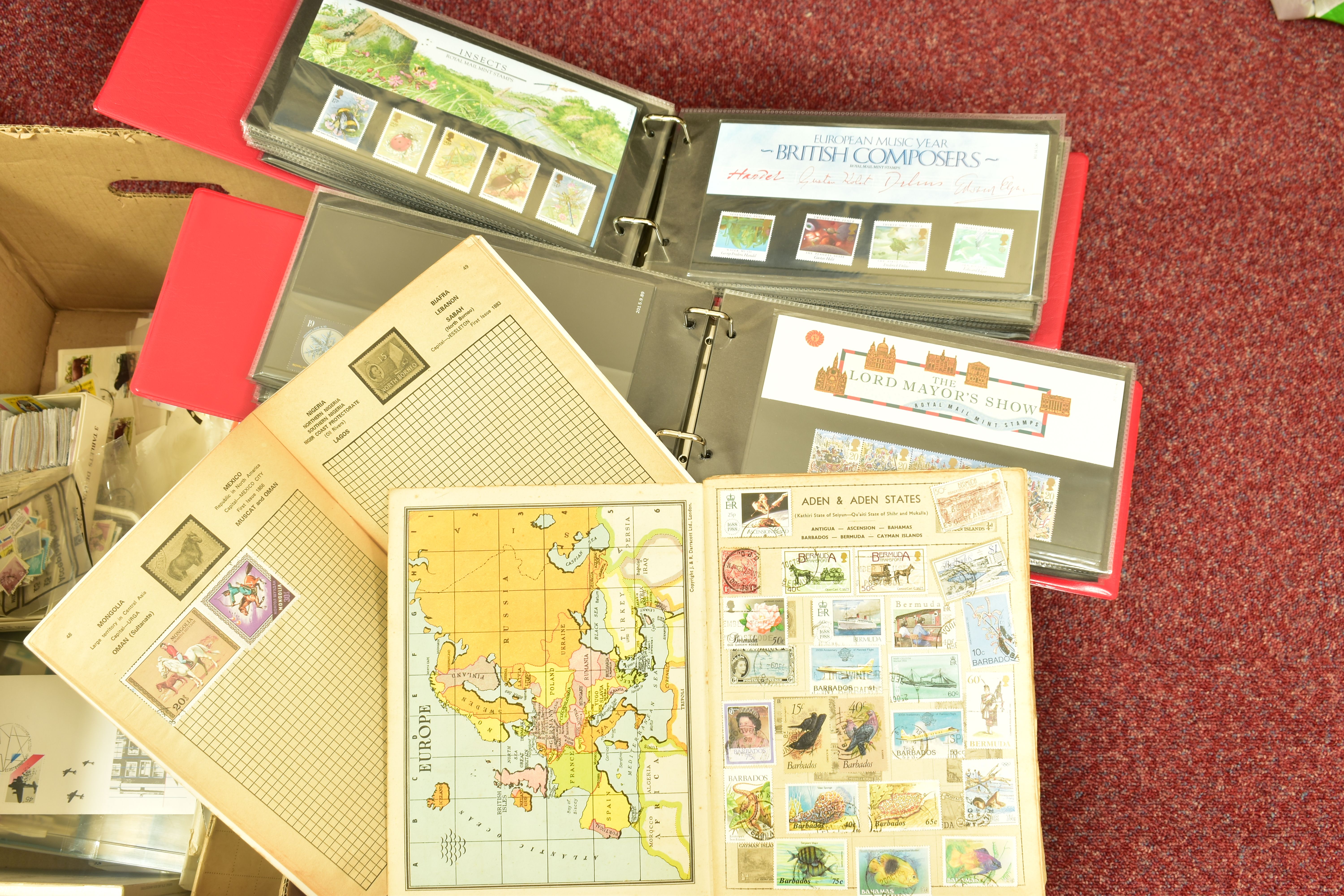 TWO BOXES OF STAMPS IN FIFTEEN ALBUMS, chiefly GB mint and used QEII as singles, first day covers - Image 7 of 17