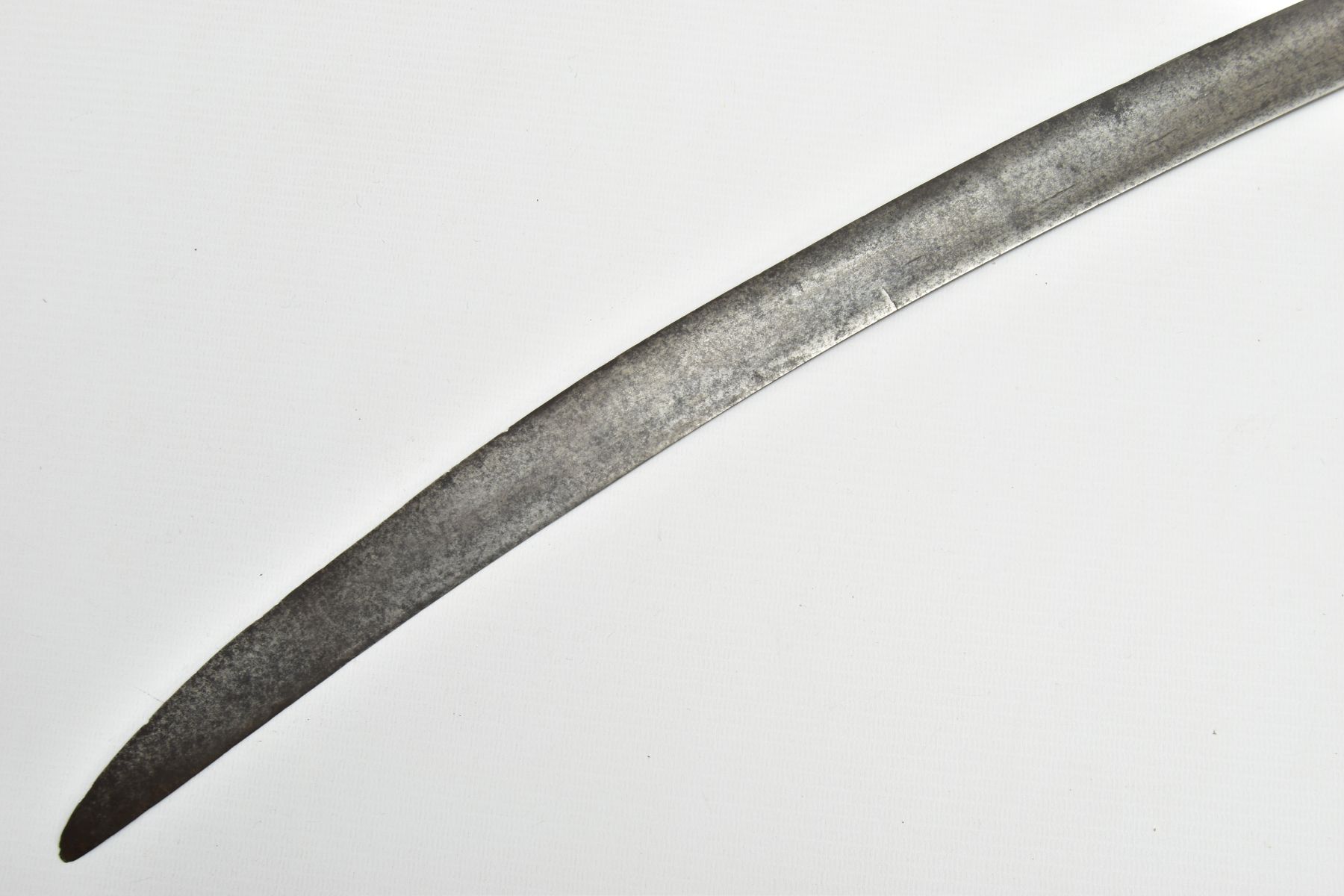 A TALWAR STYLE curved blade sword, blade length approximately 75 cm, ornate white metal grip and - Image 8 of 8