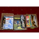 FOOTBALL PROGRAMMES, three boxes containing approximately 280 English Football League Programmes