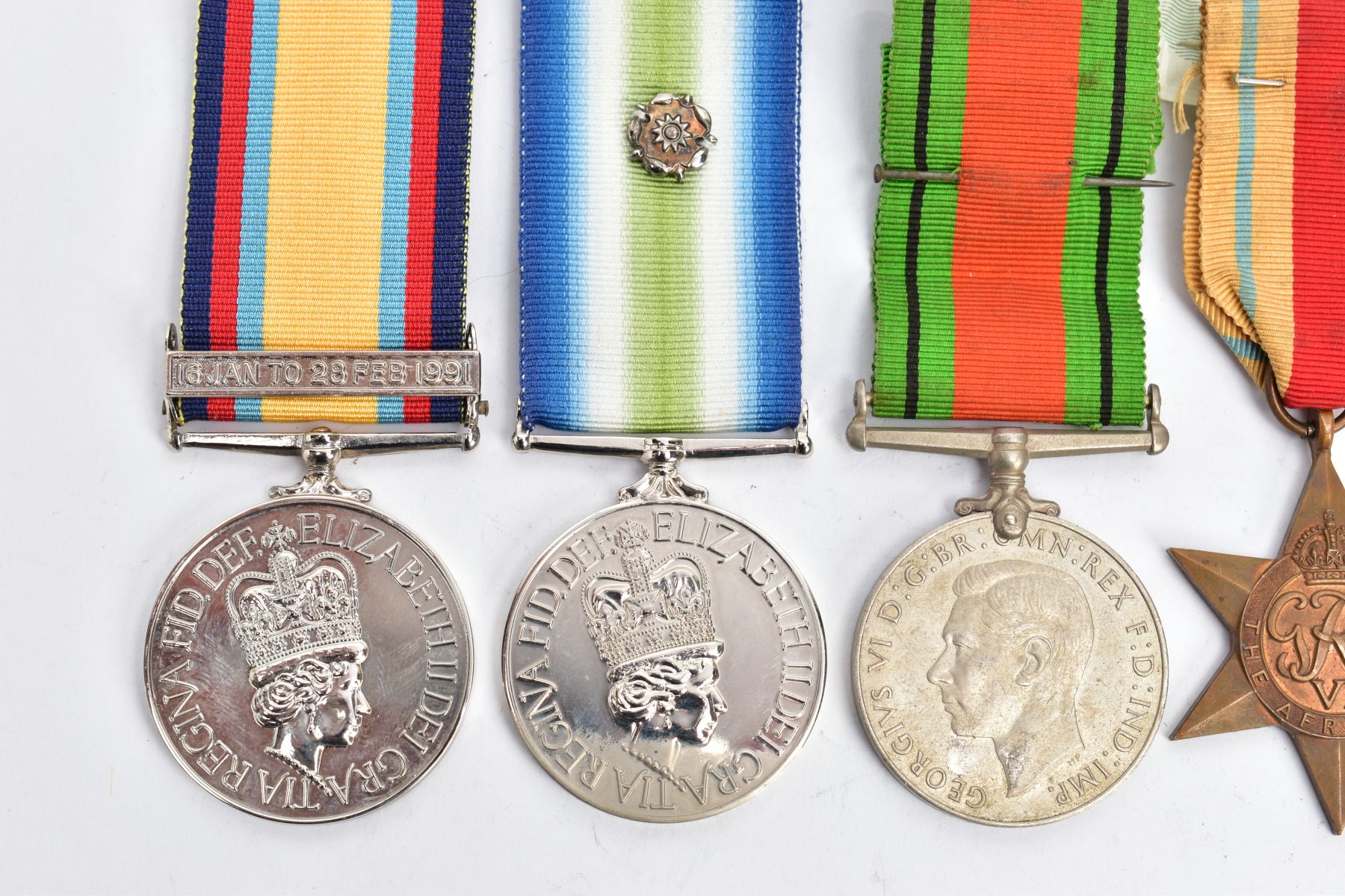 A GROUP OF WORLD WAR TWO MEDALS, to include 1939-45, Africa & Italy stars with Defence Medal, - Image 3 of 5