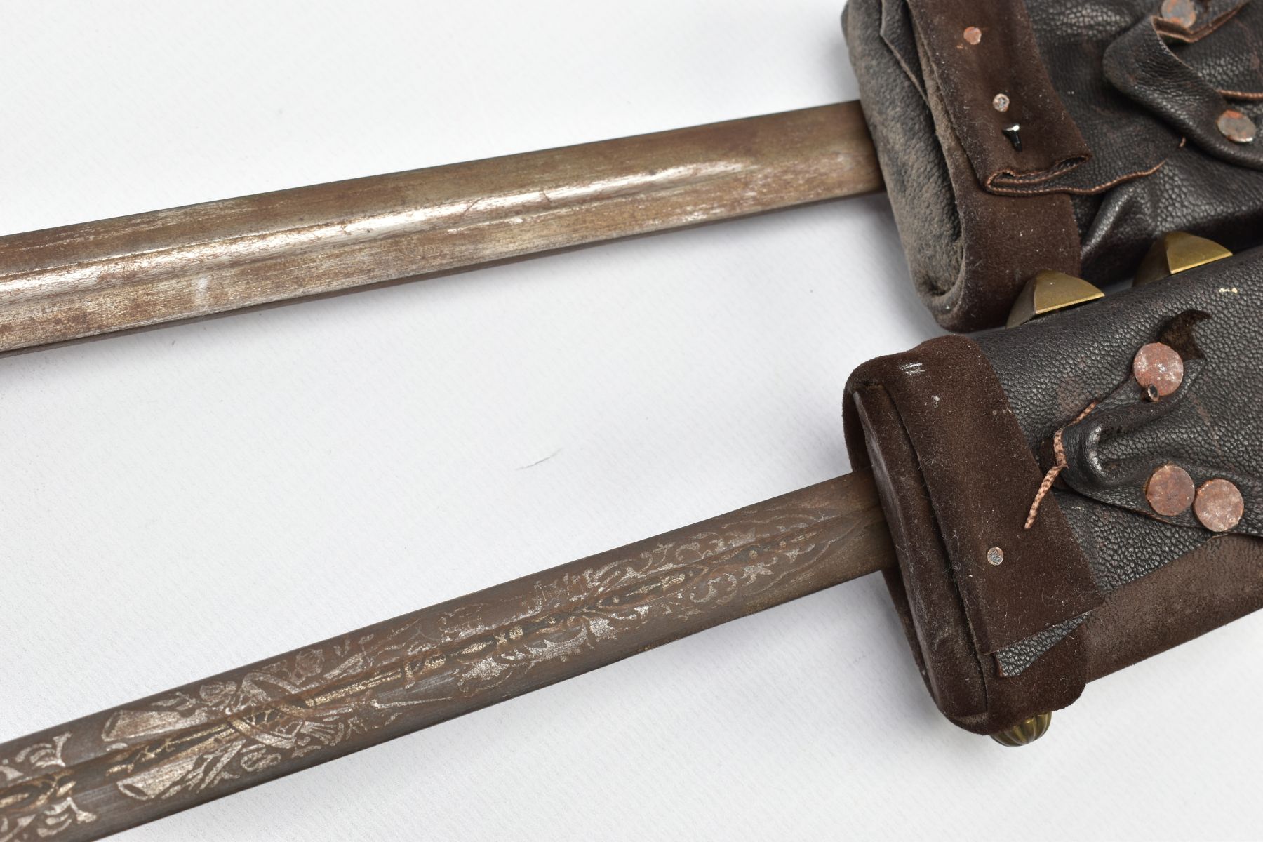 TWO MILITARY STYLE SWORDS, both appear to have been hand made in construction, narrow rapier style - Image 14 of 15