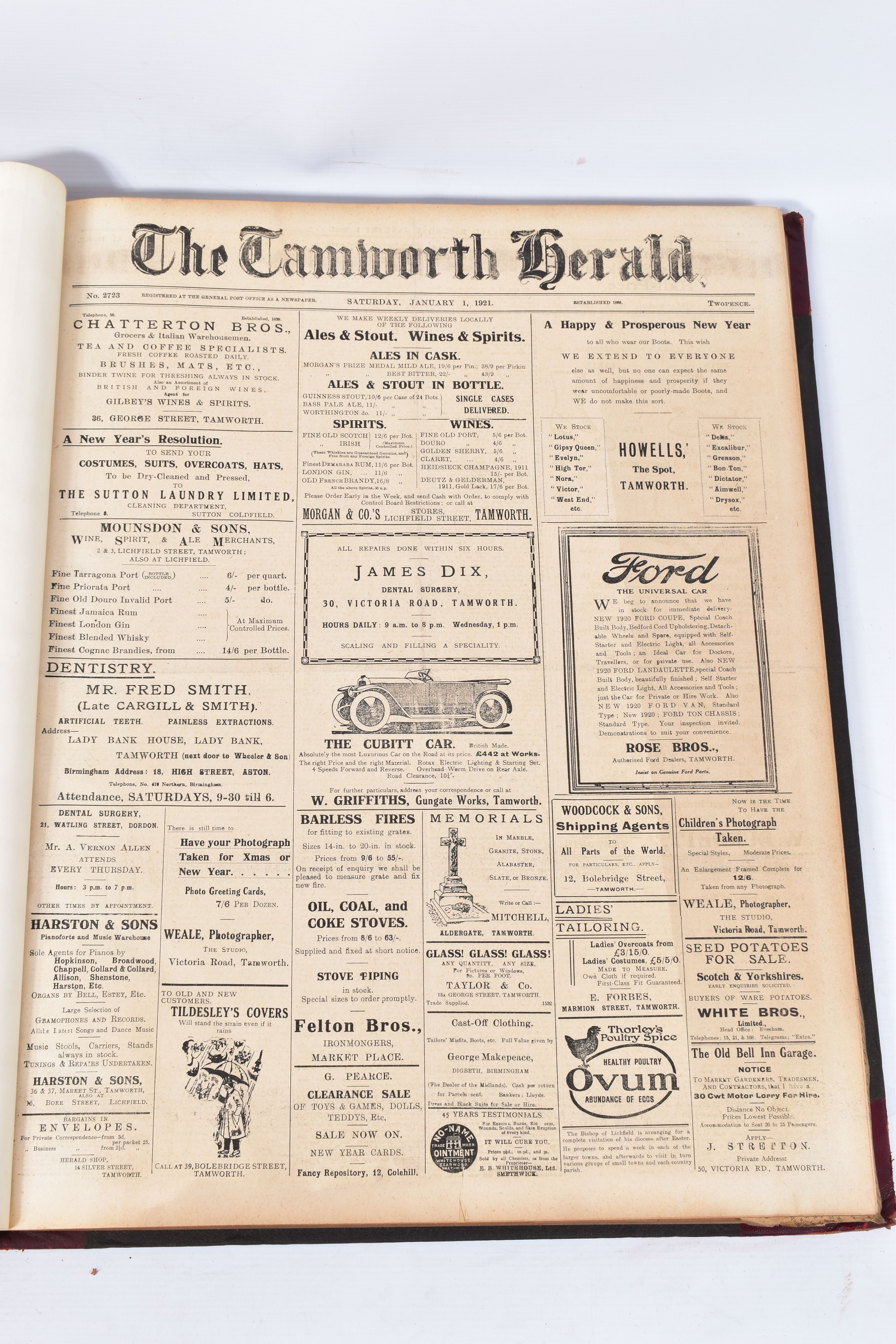 THE TAMWORTH HERALD, an Archive of the Tamworth Herald Newspaper from 1921, the newspapers are bound