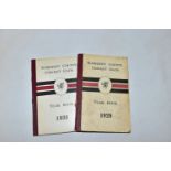CRICKET YEARBOOKS - SOMERSET, Two Somerset County Cricket Club Yearbooks, 1929 and 1930, original