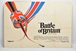 A LARGE ORIGINAL CARDBOARD POSTER FROM THE MOVIE 'BATTLE OF BRITAIN', made in 1969, measures