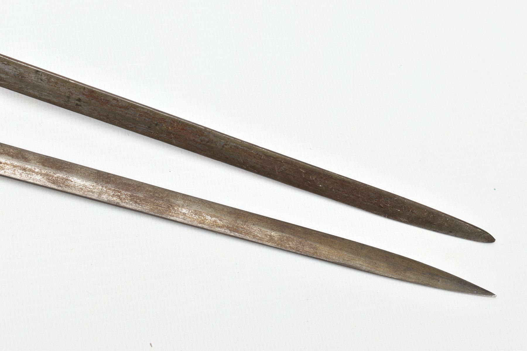 TWO MILITARY STYLE SWORDS, both appear to have been hand made in construction, narrow rapier style - Image 5 of 15
