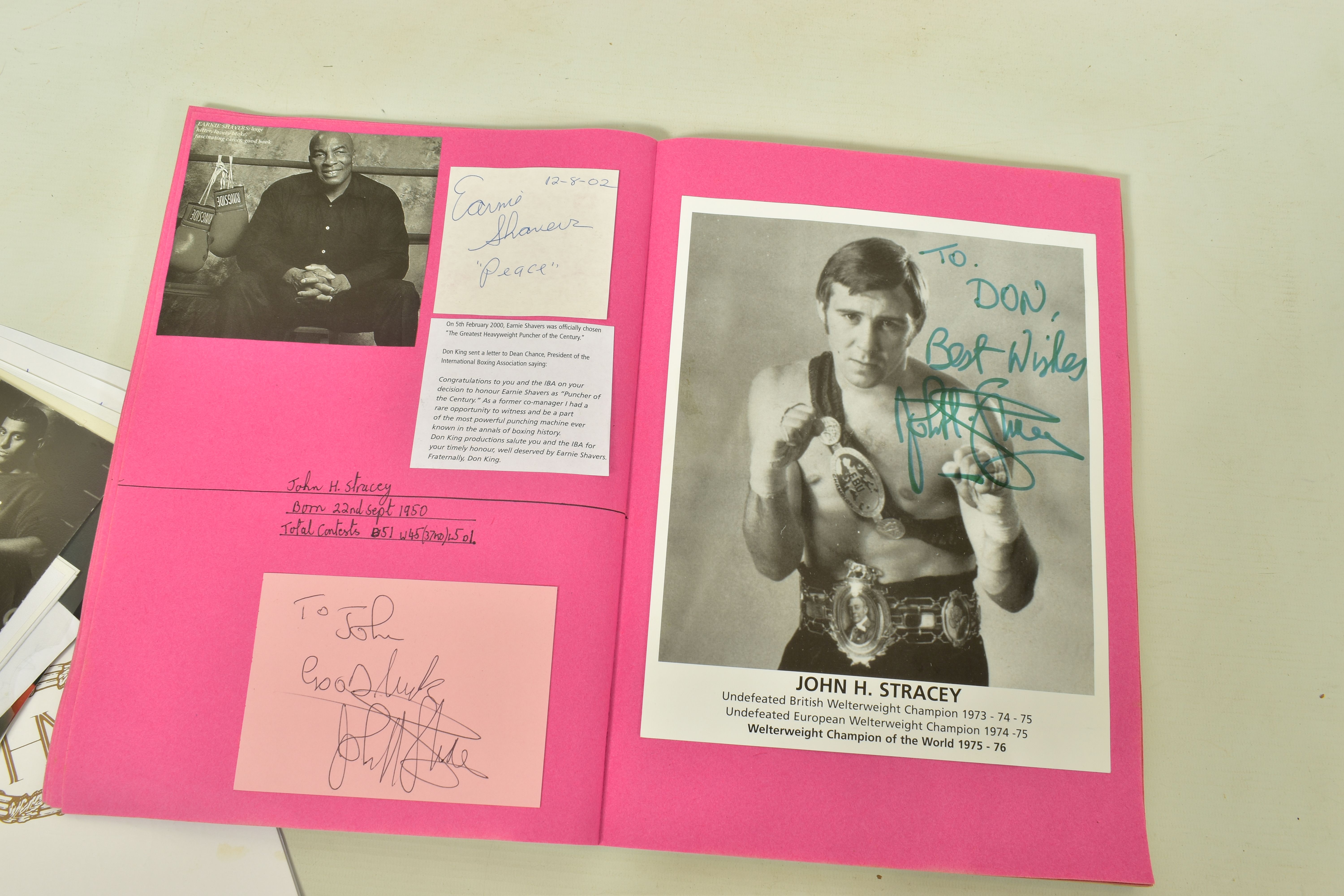 BOXING MEMORABILIA, one Scrapbook containing an impressive list of Autographs including JOE - Image 13 of 16