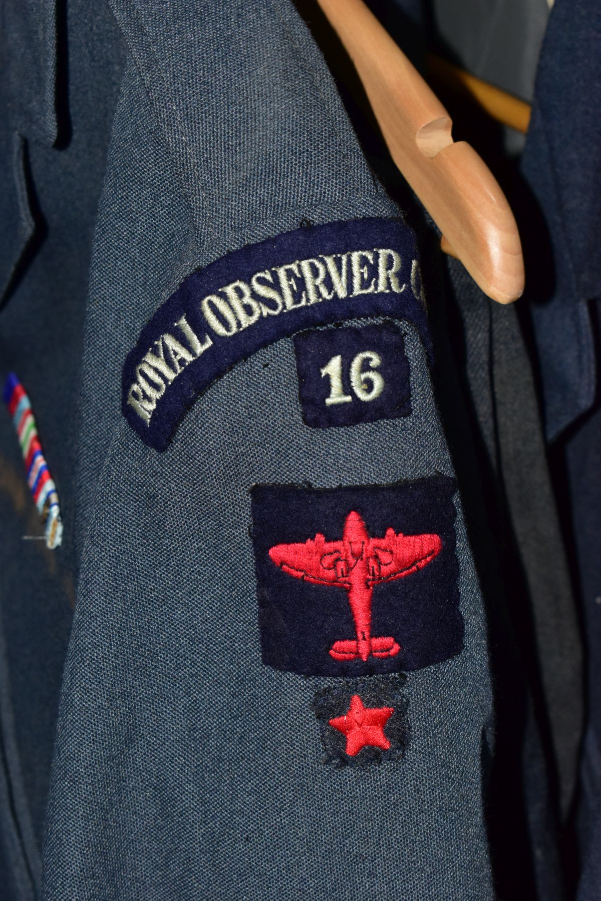 A BOX CONTAINING SEVERAL ITEMS OF ROYAL OBSERVER CORPS UNIFORM, to include jackets, trousers, blazer - Image 10 of 13