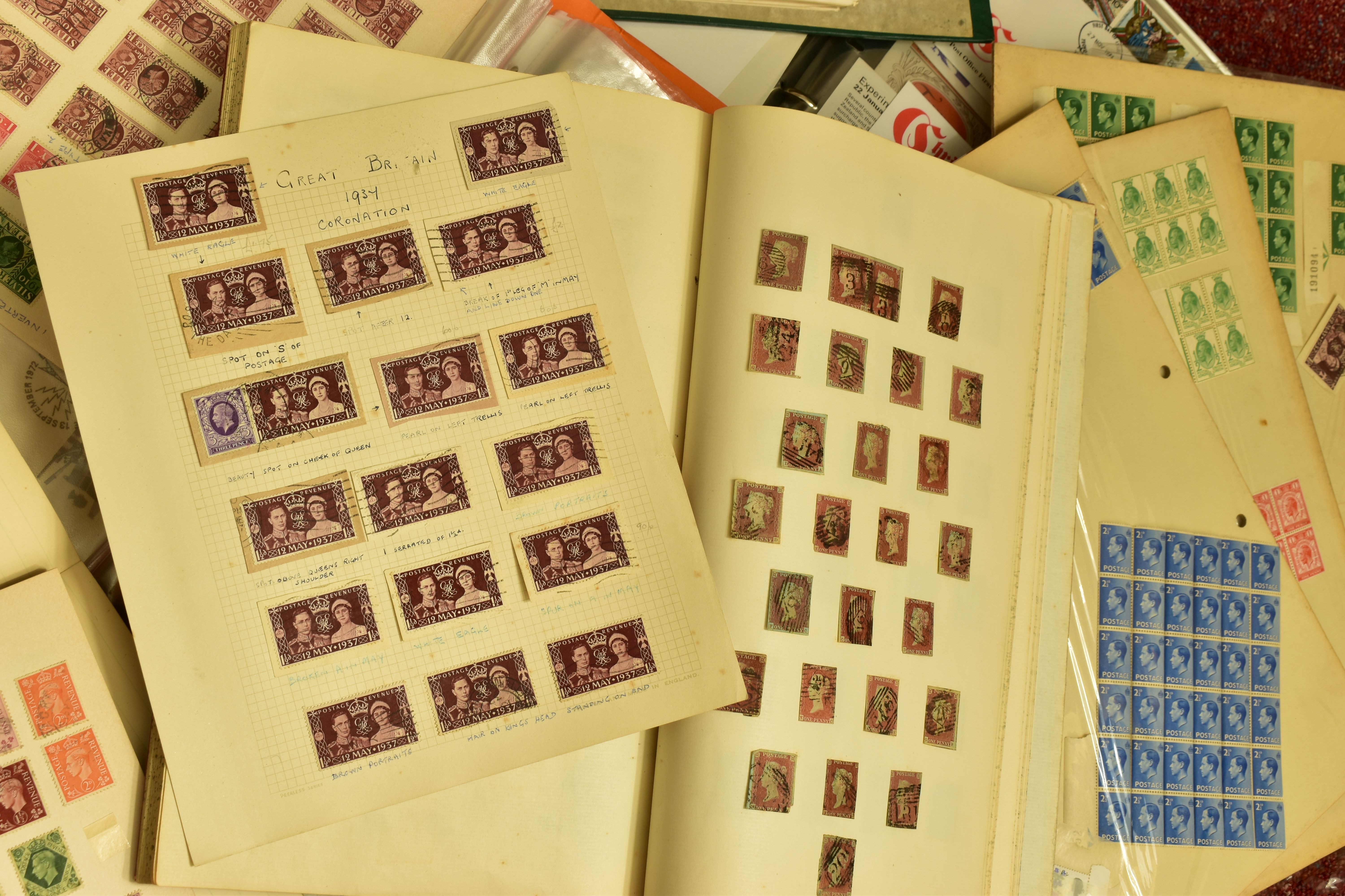 LARGE COLLECTION OF STAMPS IN A BOX, with various albums and loose, we note GB collection from early - Image 3 of 7