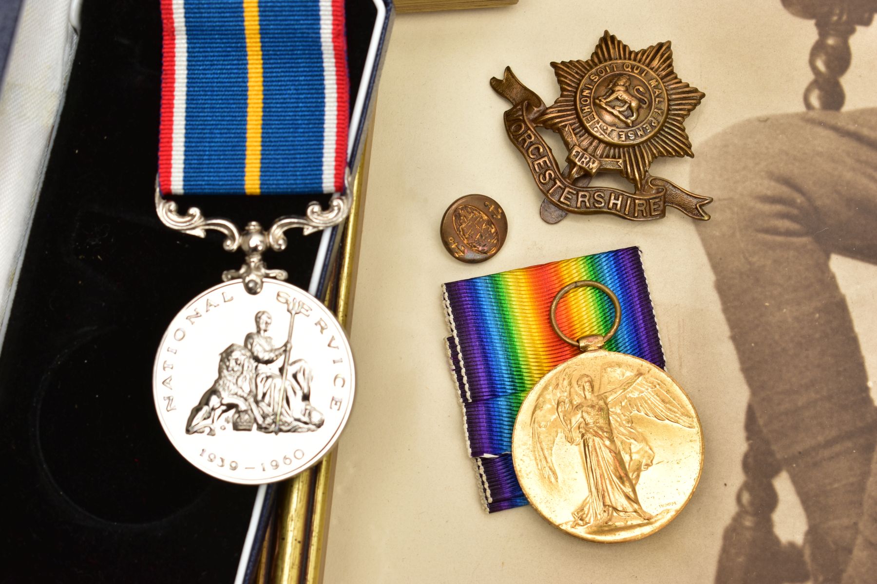 A WORLD WAR ONE ARCHIVE OF MEDALS, DEATH PLAQUE, PHOTOS, etc to include, WWI Victory Medal named - Image 6 of 16