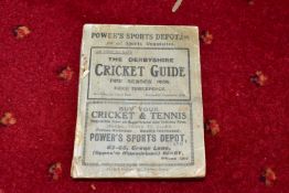 CRICKET - THE DERBYSHIRE CRICKET GUIDE 1934, fair-good