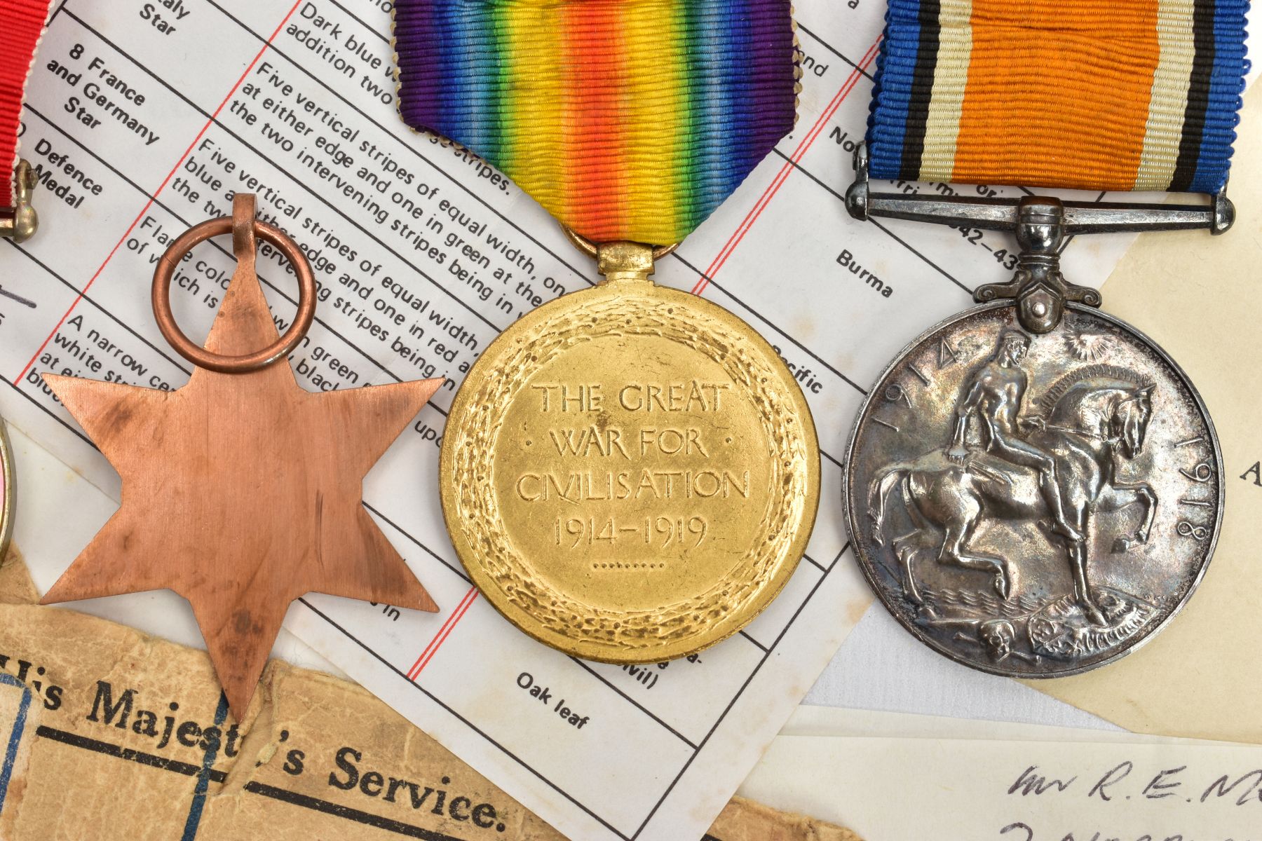 TWO GROUPS OF MEDALS, as follows, British War & Victory medals, named 49513 Pte J.S.Browning, - Image 6 of 9