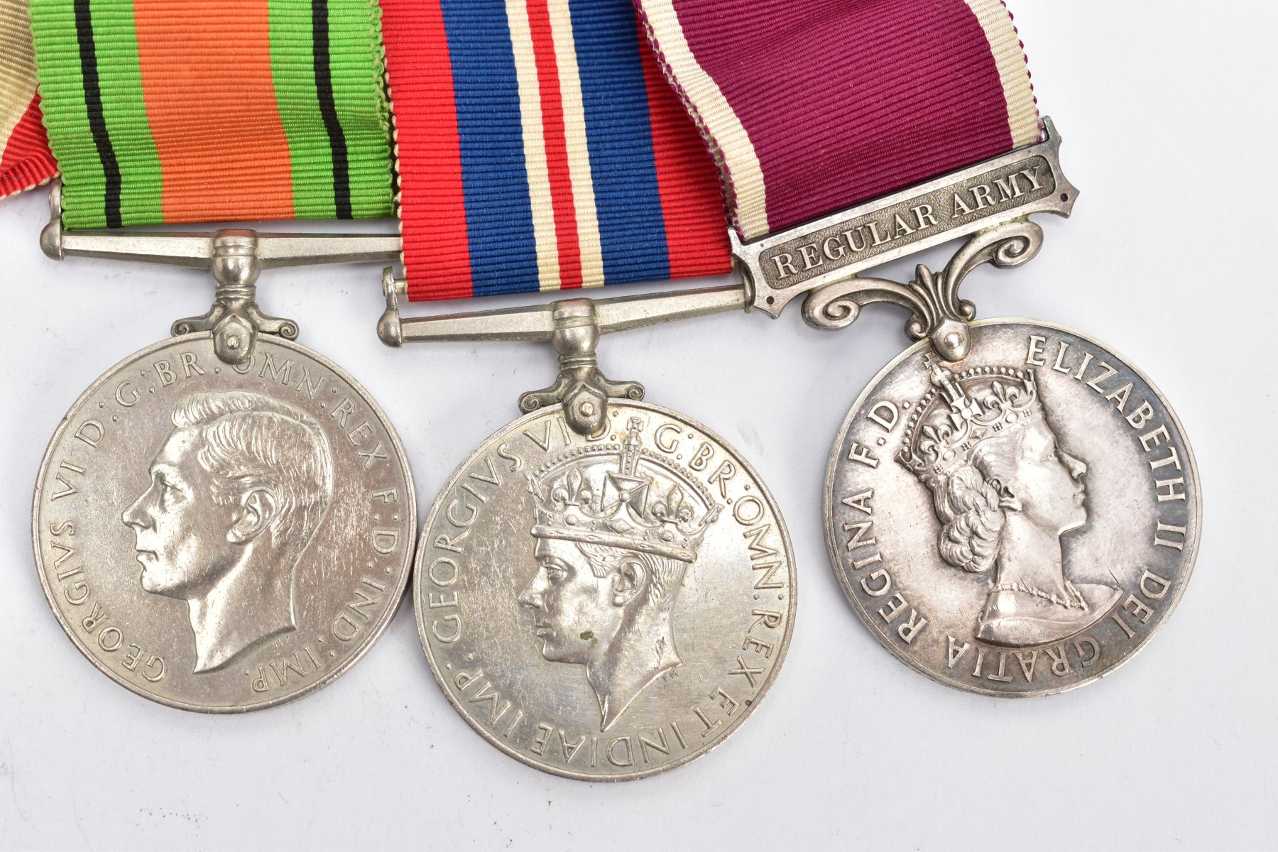 A GROUP OF SIX WORLD WAR TWO MEDALS, on a wearing Bar, to include 1939-45, Africa (1st Army Bar) - Image 2 of 5