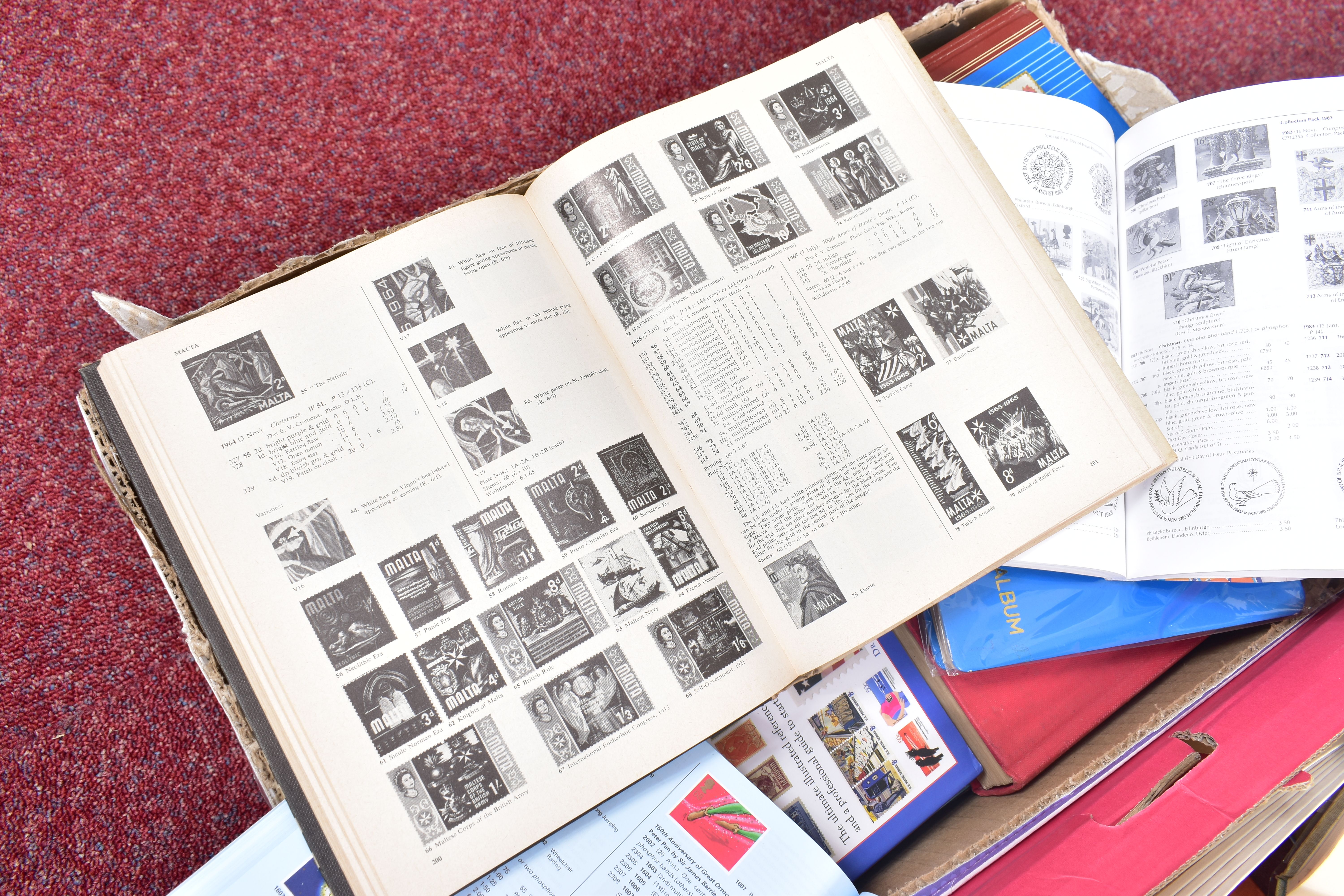 LARGE AND HEAVY COLLECTION OF STAMPS AND PHILATELIC CATALOGUES AND REFEREANCE BOOKS, the stamps - Image 2 of 9