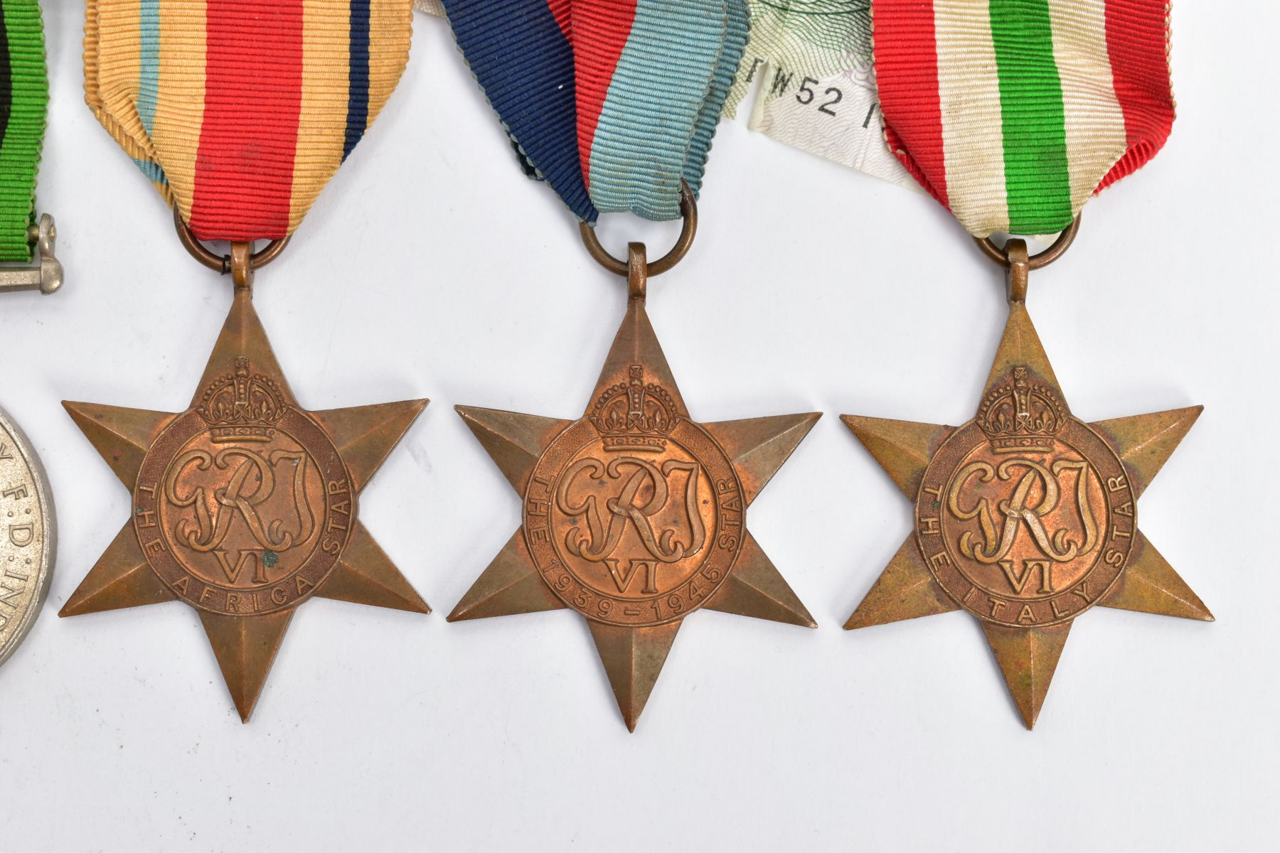 A GROUP OF WORLD WAR TWO MEDALS, to include 1939-45, Africa & Italy stars with Defence Medal, - Image 2 of 5