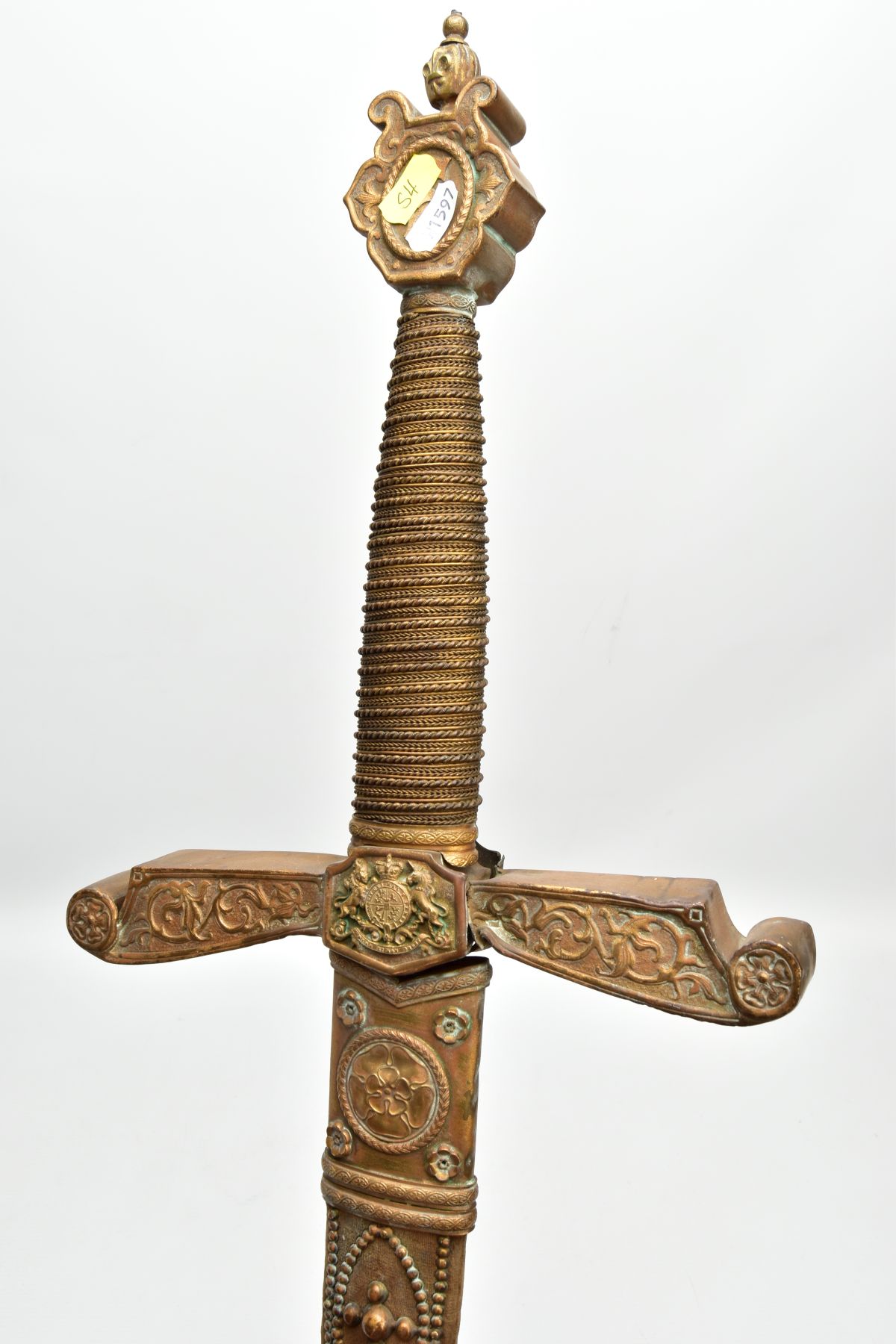 TWO ASIAN/INDIAN TOURIST STYLE CURVED SWORDS in wooden and suede scabbards, one id marked made in - Image 11 of 13