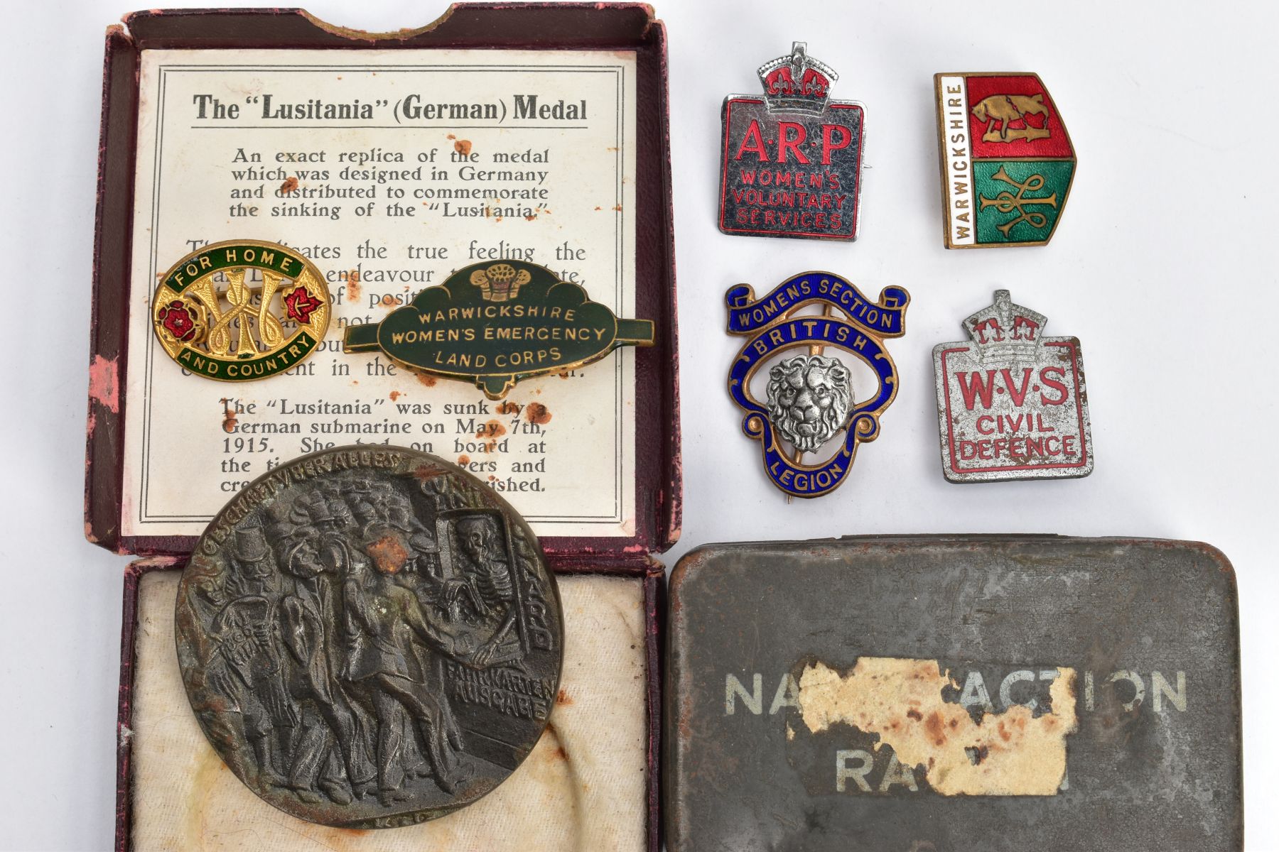 A WORLD WAR ONE ERA BOXED LUSITANIA MEDAL, which includes the medal itself and original box of - Image 3 of 3